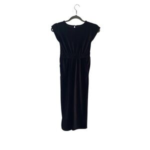 Free Assembly Girl’s Black Ribbed Velvet Cap Sleeve Jumpsuit Size 6/6X